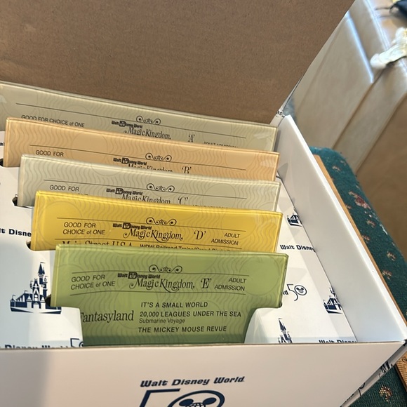 Disney’s 2020/50 anniversary vault E ticket trinket trays coaster set of five - Picture 2 of 12